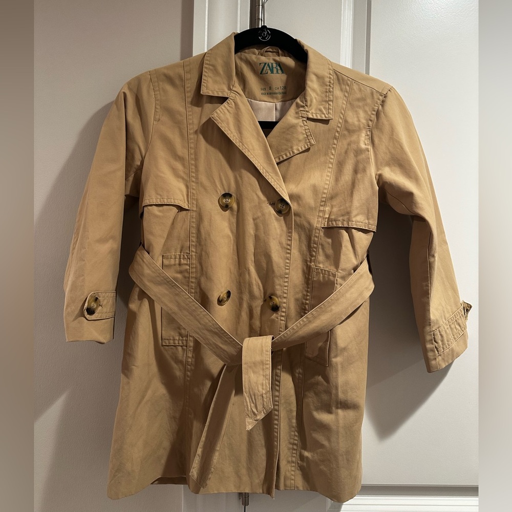 Zara girls Tan Trench Coat with Belt